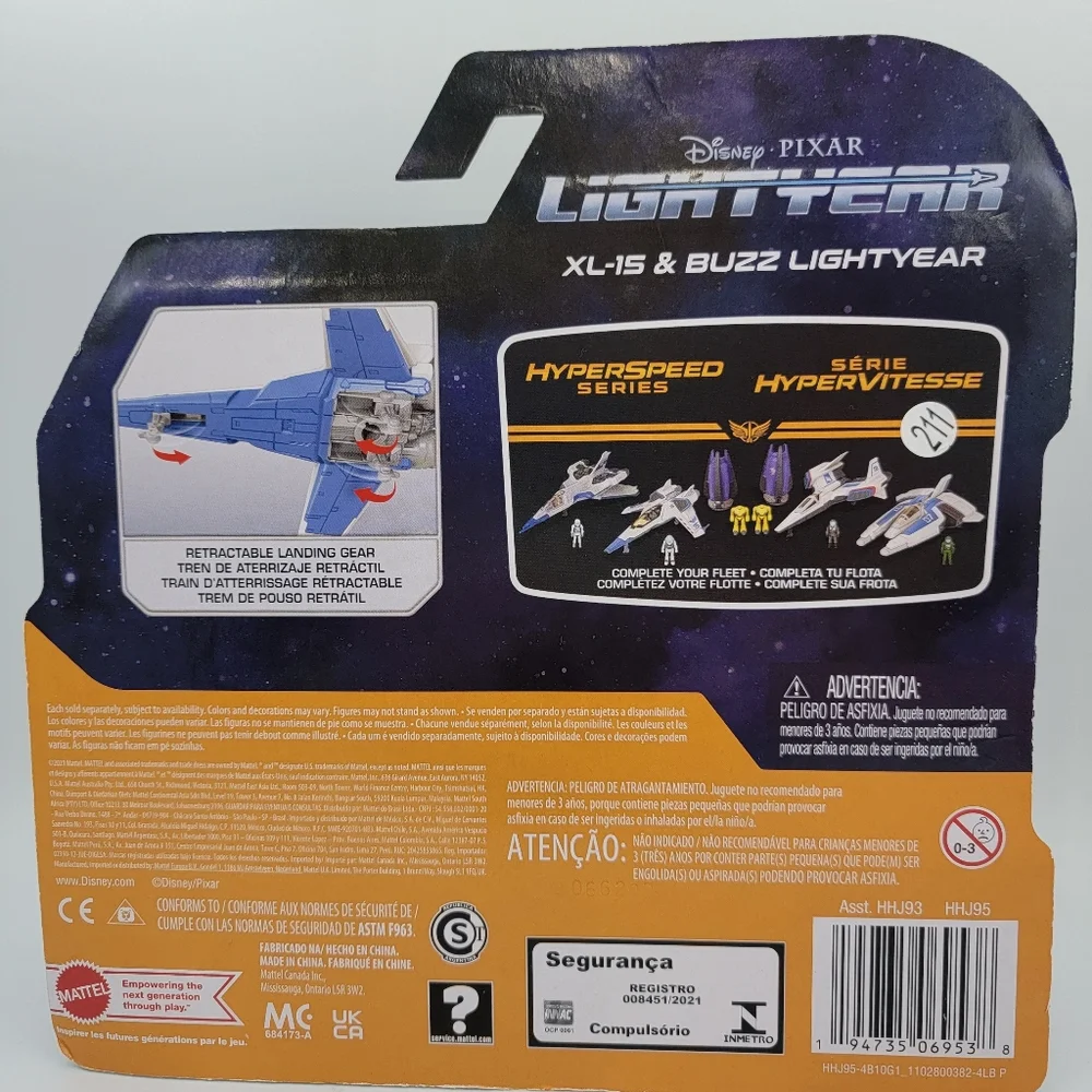 Disney Pixar Lightyear Buzz Lightyear Figurin XL-15 Hyperspeed Series Mattel New